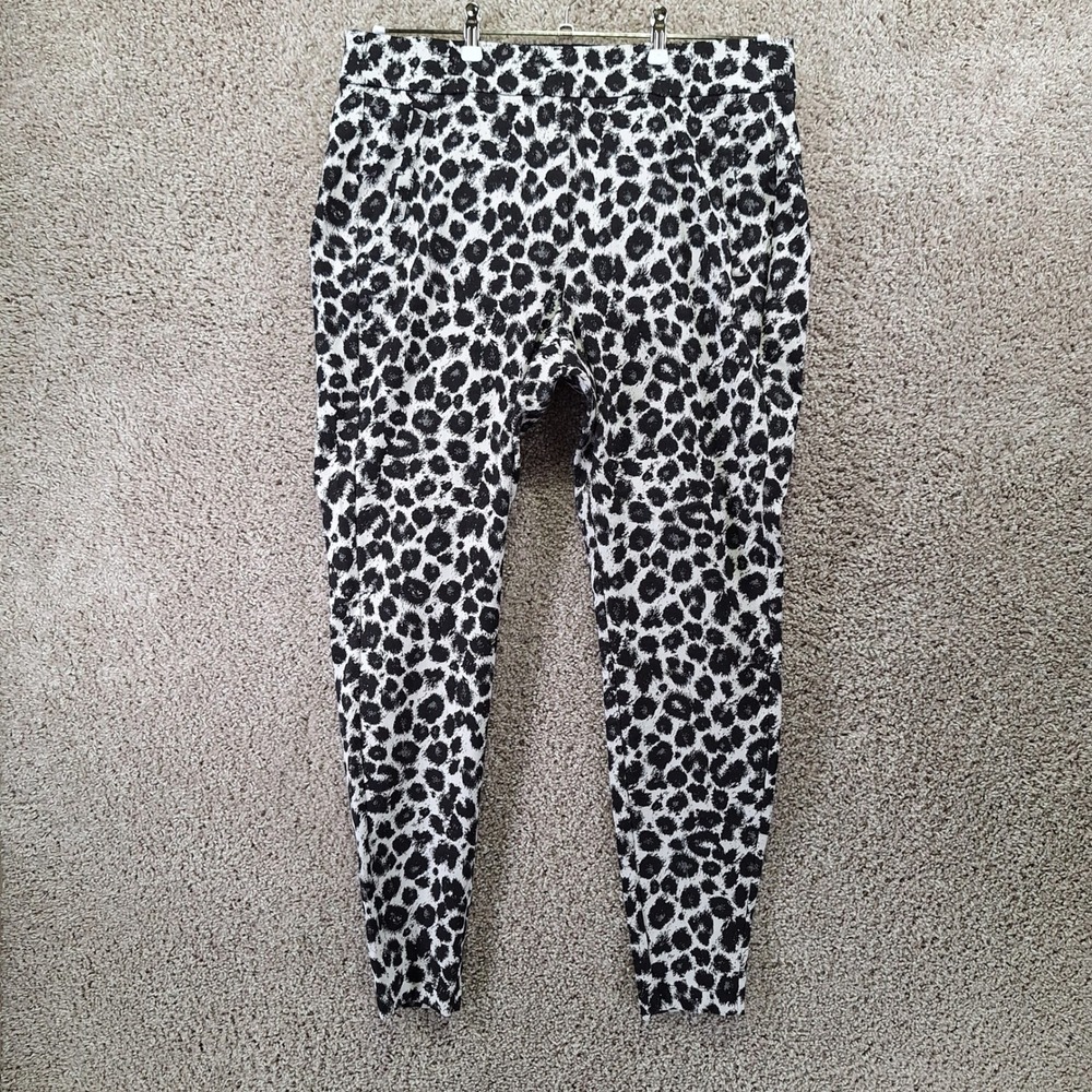 Lane Bryant Pants Womens 20‎ Black The Allie Leopard Print Tapered Boho